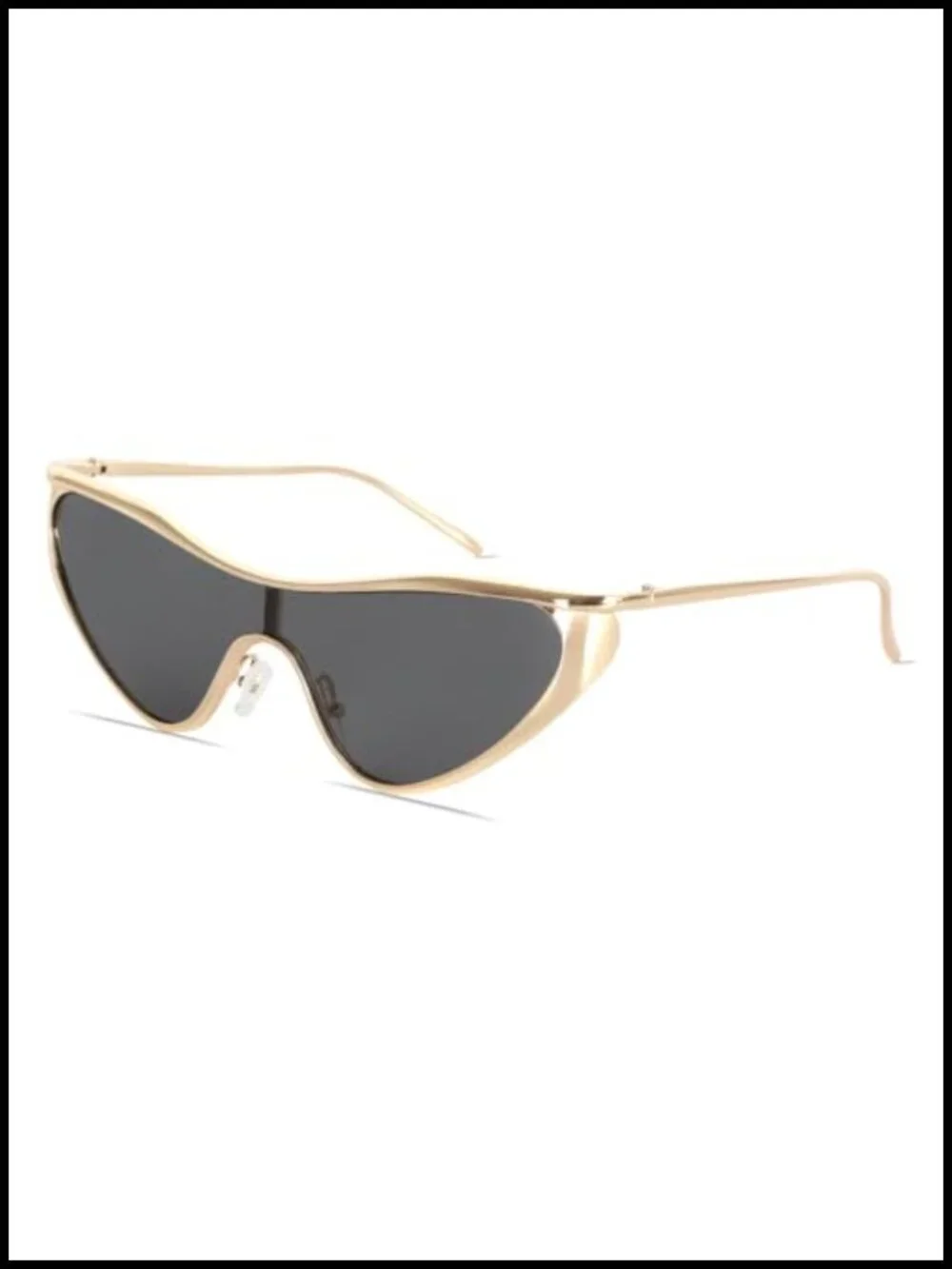 Silver Y2K Retro Cat Eye Sunglasses Metal Frame UVA/UVB Protection